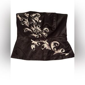 Beautiful Embroidered/Rhinestone Bustier Size 6